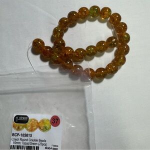 Gemstone Beads. Czech Round Crackle Beads. NEW.
10 MM.